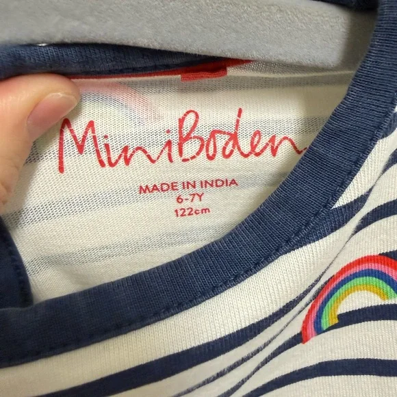 Mini Boden Striped Rainbow Dress - Picture 6 of 11